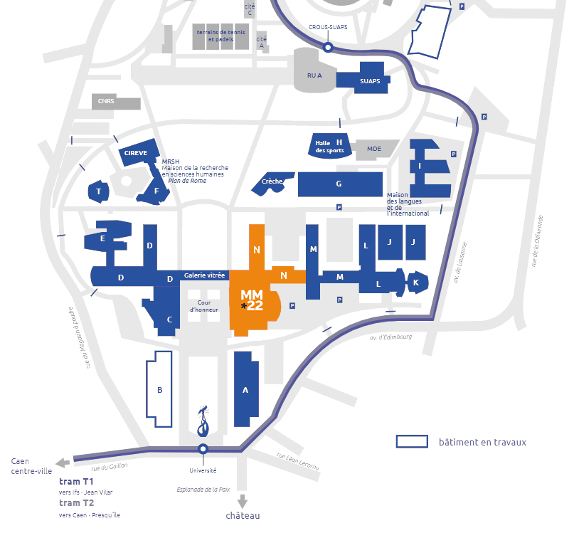 Plan université Caen
