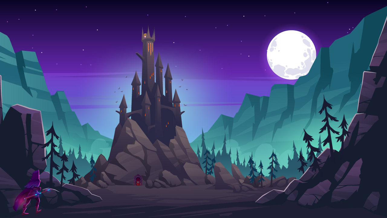 Vous voici face au château de Bloodgood dans lequel Théoodle est retenu prisonnier. Vous pouvez tenter d'y pénétrer directeme